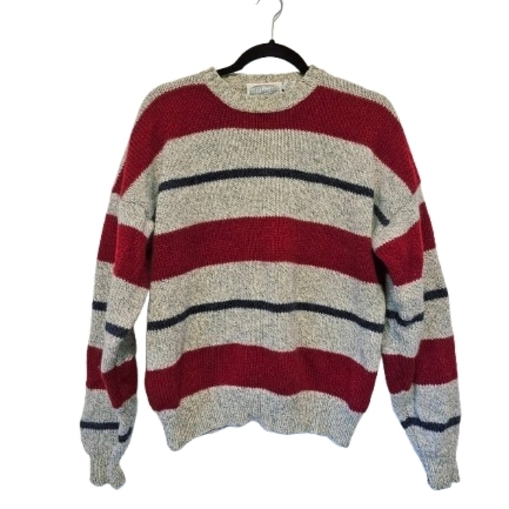 Britches Great Outdoors Vintage Striped Red and Gray Men's Sweater Size Medium